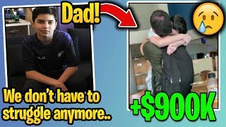 13 Year Old Kid HEART WARMING Moment With DAD After WINNING 900K in Fortnite World Cup Finals [upl. by Kiefer355]