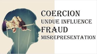 Coercion Undue Influence Fraud Misrepresentation  Indian Contract Act 1872  Law Guru [upl. by Agbogla278]