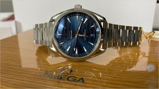 Omega Seamaster Aqua Terra Review Blue Dial  The Perfect Mens Stainless Steel Sports Watch [upl. by Netsriik]