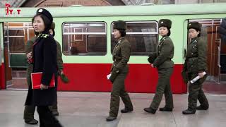 Daily life on the Pyongyang Metro  North Korea [upl. by Eenwahs]