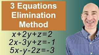 Solving Systems of 3 Equations Elimination [upl. by Nnyrb]