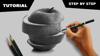 Realistic Sliced Apple  Easy 4Steps Tutorial Video [upl. by Ferdinanda]