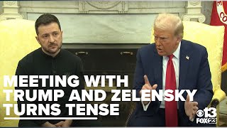 Meeting with Trump and Zelensky turns tense [upl. by Naerol]