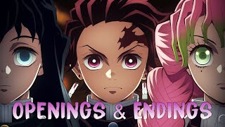 Demon Slayer Kimetsu no Yaiba All Openings amp Endings FULL S1 Mugen Train S2 S3 [upl. by Amalburga]