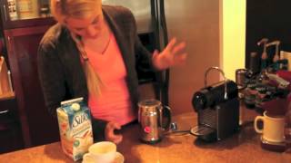 Nespresso Aeroccino Plus Frother Review Frothing Almond Milk [upl. by Marlane]