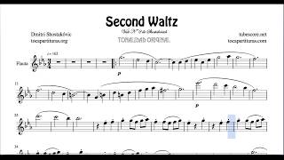 Second Waltz de Shostakovich Partitura de Flauta Travesera [upl. by Kirchner]